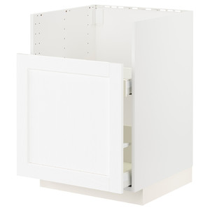 METOD Base cab f TALLSJÖN sink, white Enköping/white wood effect, 60x60 cm
