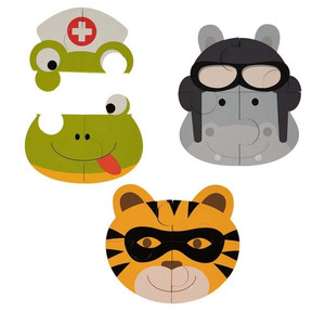 Bo Jungle B-Baby Puzzle Set of 3 Animal - Tiger, Hippo, Frog 2+