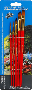 Flamingo Line Set of Paintbrushes Art Collection 5pcs