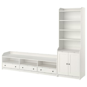 HAUGA TV/storage combination, white, 276x46x199 cm