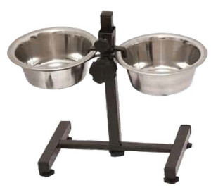 Adjustable Stand with Bowls for Dogs 25cm/2.8L