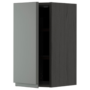 METOD Wall cabinet with shelves, black/Voxtorp dark grey, 30x60 cm