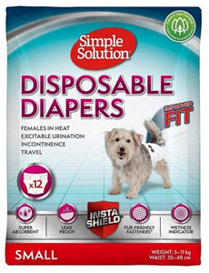 Simple Solution Disposable Female Dog Diapers – Small 12pcs