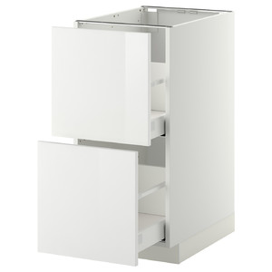 METOD / MAXIMERA Base cb 2 fronts/2 high drawers, white, Ringhult white, 40x60 cm