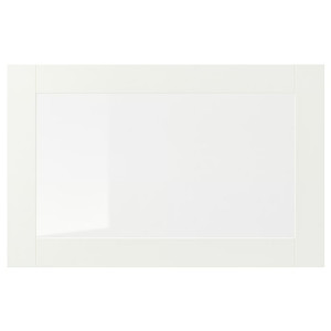 SINDVIK Glass door, white, clear glass, 60x38 cm