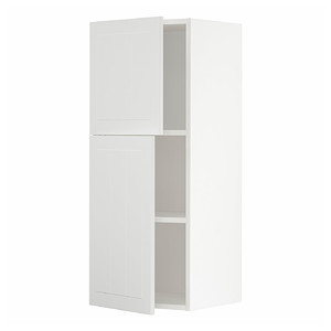 METOD Wall cabinet with shelves/2 doors, white/Stensund white, 40x100 cm