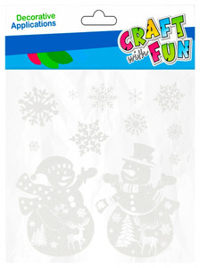 Christmas Window Stickers Glitter Snowman
