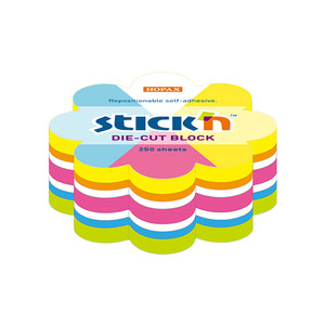 Sticky Notes Flower 67x67mm, 5 Neon Colours, 250 Sheets
