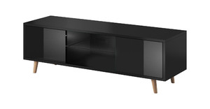 TV Cabinet Sweden LE, matt black/high-gloss black