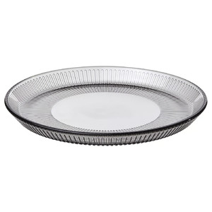 HAVSGÄDDA Side plate, stripe pattern/grey, 21 cm