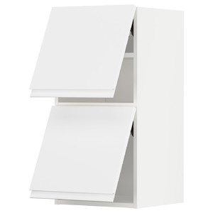 METOD Wall cabinet horizontal w 2 doors, white/Voxtorp matt white, 40x80 cm