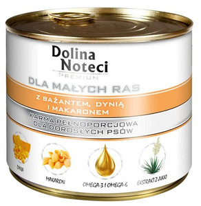 Dolina Noteci Premium Dog Wet Food for Small Breeds Adult with Pheasant, Pumpkin & Pasta 185g