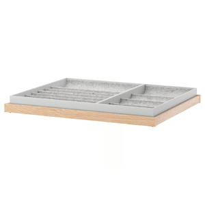 KOMPLEMENT Pull-out tray with insert, white stained oak effect, 75x58 cm