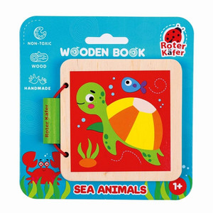 Roter Kafer Wooden Book Sea Animals 12m+