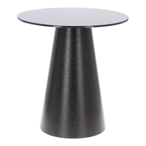 Coffee Table Soleilo 60cm, glass, round, black