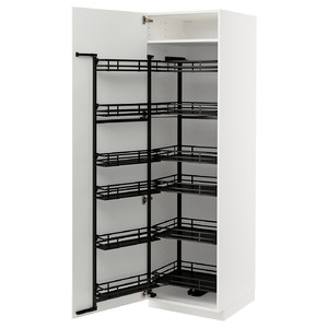 METOD High cabinet with pull-out larder, white/Stensund white, 60x60x200 cm
