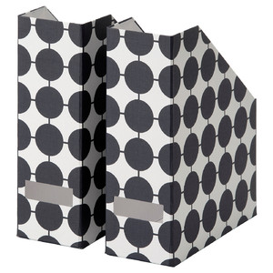 TJENA Magazine file, white black/dotted