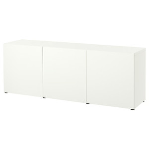 BESTÅ Storage combination with doors, white, Lappviken white, 180x42x65 cm