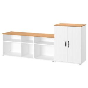 SKRUVBY TV storage combination, white, 226x38x90 cm