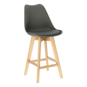 Bar Stool Norden Wood, low, PP, dark grey