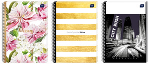 Spiral Notebook A4 100 Sheets Squared 5-pack, assorted designs