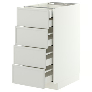 METOD/MAXIMERA Base cb 4 frnts/2 low/3 md drwrs, white/Aspudden light grey, 40x60 cm