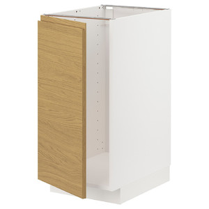 METOD Base cab f sink/waste sorting, white/Voxtorp oak effect, 40x60 cm