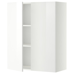 METOD Wall cabinet with shelves/2 doors, white/Ringhult white, 80x100 cm