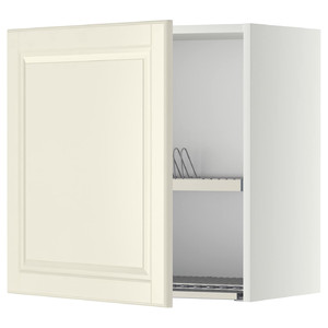 METOD Wall cabinet with dish drainer, white/Bodbyn off-white, 60x60 cm