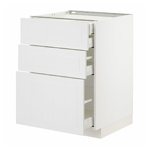 METOD / MAXIMERA Base cb 3 frnts/2 low/1 md/1 hi drw, white/Stensund white, 60x60 cm
