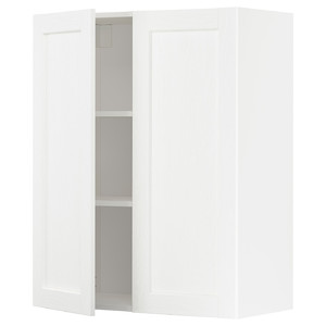 METOD Wall cabinet with shelves/2 doors, white Enköping/white wood effect, 80x100 cm