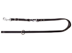 Dingo Extendable Leather Dog Leash 1x110-200cm, black