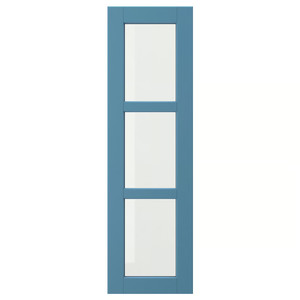 LERHYTTAN Glass door, blue, 30x100 cm