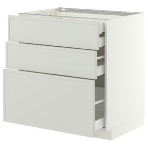METOD/MAXIMERA Base cb 3 frnts/2 low/1 md/1 hi drw, white/Aspudden light grey, 80x60 cm