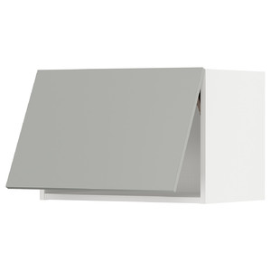 METOD Wall cabinet horizontal w push-open, white/Havstorp light grey, 60x40 cm