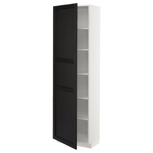 METOD High cabinet with shelves, white/Lerhyttan black stained, 60x37x200 cm