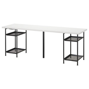 LAGKAPTEN / SPÄND Desk, white/black, 200x60 cm