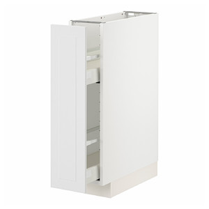 METOD / MAXIMERA Base cabinet/pull-out int fittings, white/Stensund white, 20x60 cm