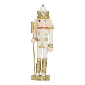 Nutcracker Christmas Decoration Henry 3 18cm, white