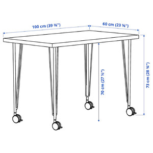 LINNMON / KRILLE Desk, white/black, 100x60 cm