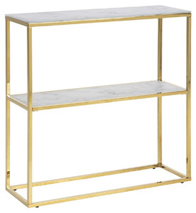 Shelving Unit Console Alisma, marble/gold