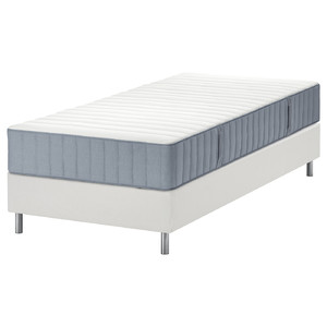 LYNGÖR Divan bed, Valevåg firm/light blue white, 90x200 cm