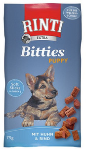 Rinti Extra Bitties Puppy Dog Snacks - Chicken & Beef 75g