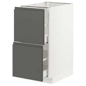 METOD / MAXIMERA Base cb 2 fronts/2 high drawers, white/Voxtorp dark grey, 40x60 cm