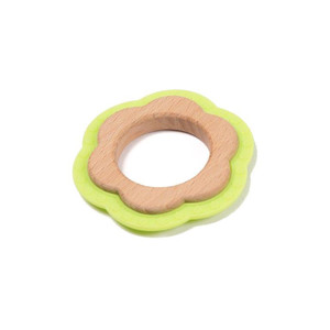 Bo Jungle B-Wood Teether Flower Green