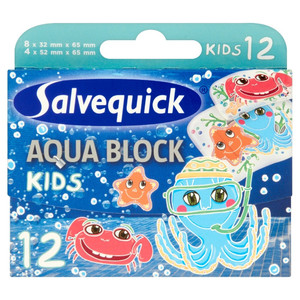 Salvequick Aqua Block Kids Plasters 12pcs
