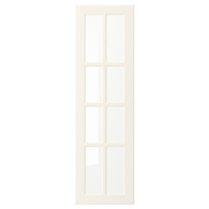 BODBYN Glass door, off-white, 30x100 cm