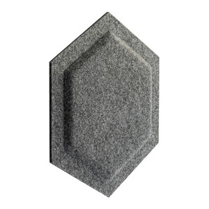 Decorative Wall Panel 30 x 26 cm, felt, hexagon, grey