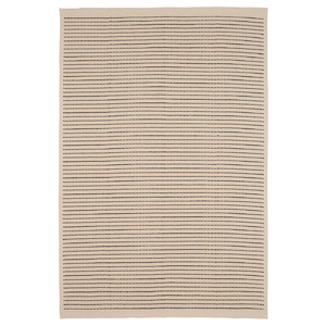 STARREKLINTE Rug, flatwoven, natural/black, 155x220 cm