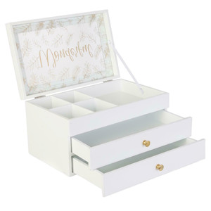 Jewellery Box with Drawers, white